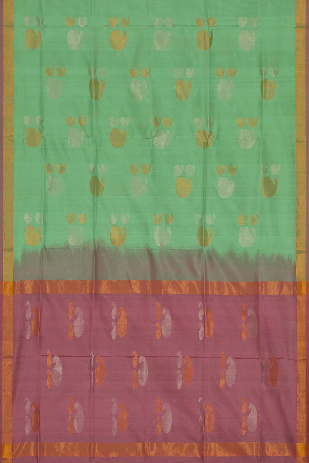 Image of Uppada Silk Pista Green Saree